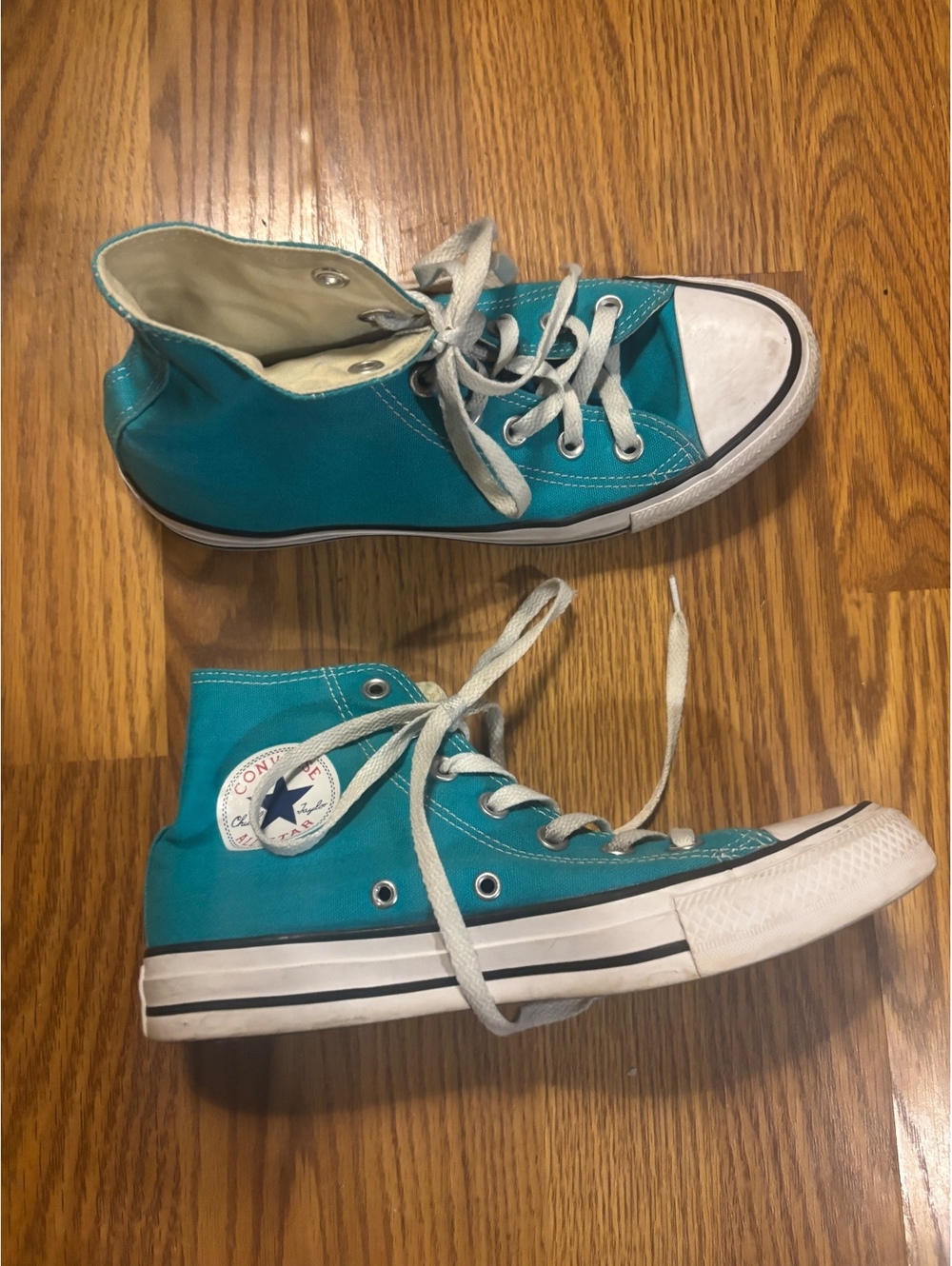 Teal Converse High-Tops- Womens size 8
